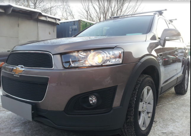 Защита радиатора "Standart" Chevrolet Captiva рестайлинг (2013-2015) чёрная купить недорого с доставкой в Кириши