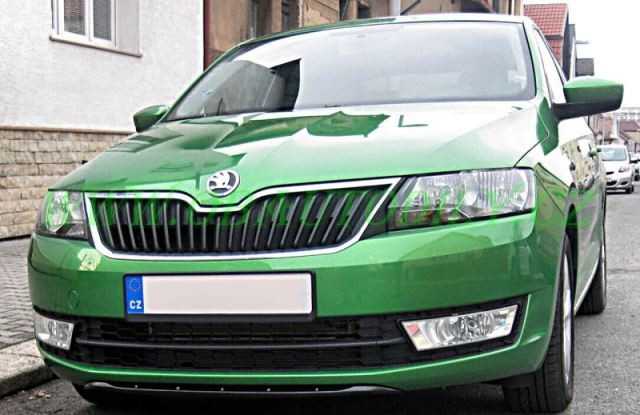 Спойлер переднего бампера (текстурный пластик) для Skoda Rapid (2012-н.в.) купить недорого с доставкой в Кириши