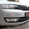 Спойлер переднего бампера (текстурный пластик) для Skoda Rapid (2012-н.в.) купить недорого с доставкой в Кириши