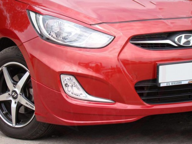 Накладки на фары (реснички) var №2 для Hyundai Solaris (2010-2013) купить недорого с доставкой в Кириши