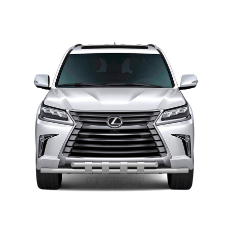 Защита переднего бампера двойная с пластинами d63/63мм (НПС) LEXUS 450D (2015-н.в.) купить недорого с доставкой в Кириши